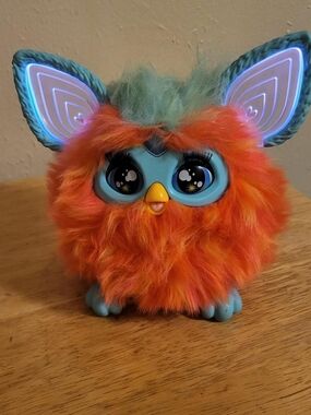 Interactive Furry Toy - Orange & Teal Light-Up Ears